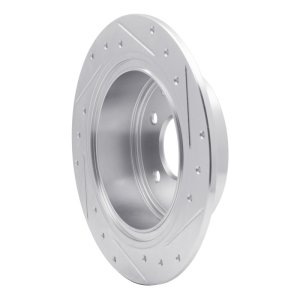 Nissan Juke Brake Rotor (1) - Rear Left - R1 Concepts - Drilled & Slotted - Silver - `02-`25